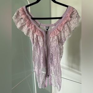 Free People Purple Lace Top